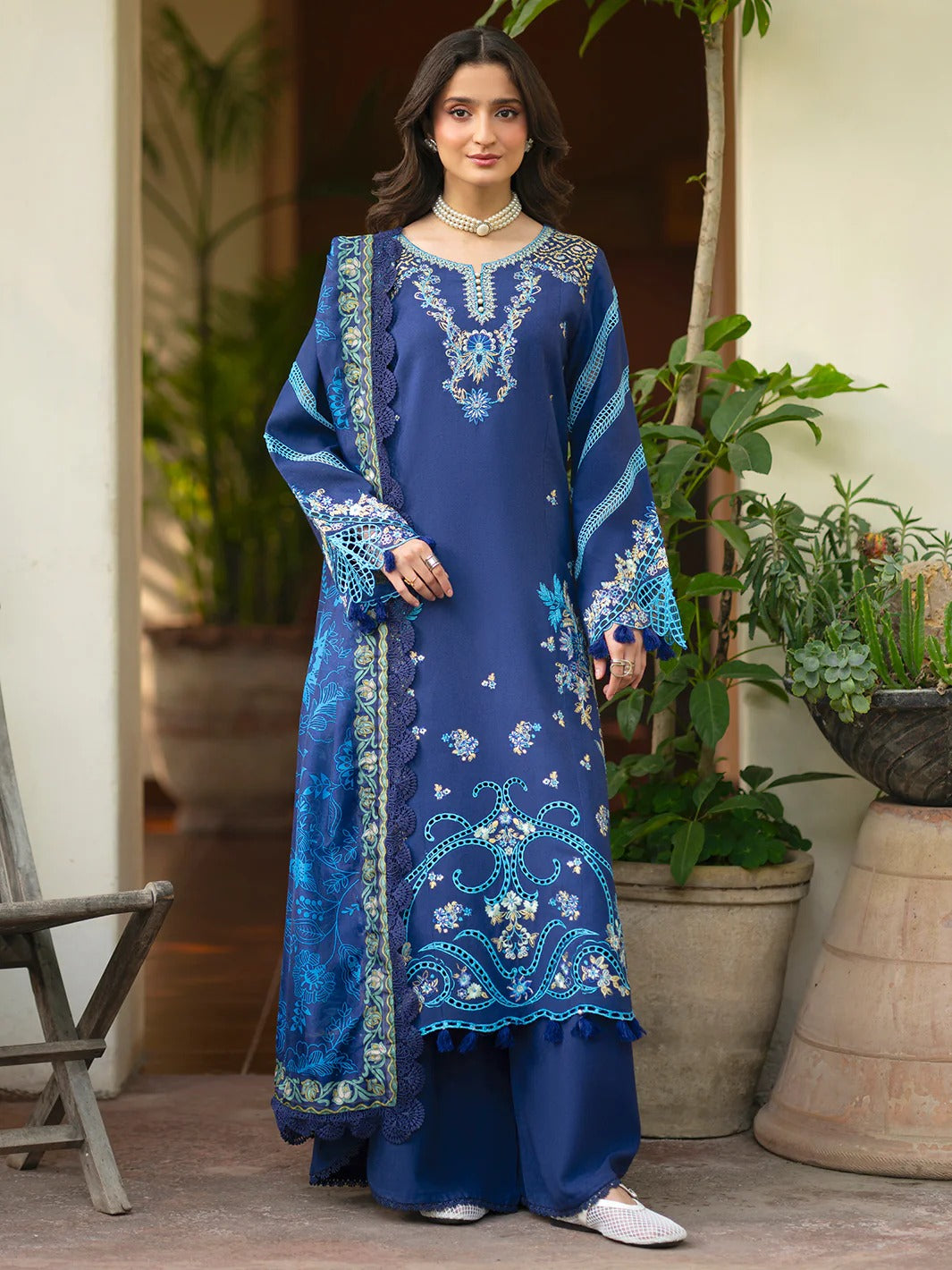 AN-002 | 3 PC Lawn I Angan Embroidered Lawn '26 I MAHNUR