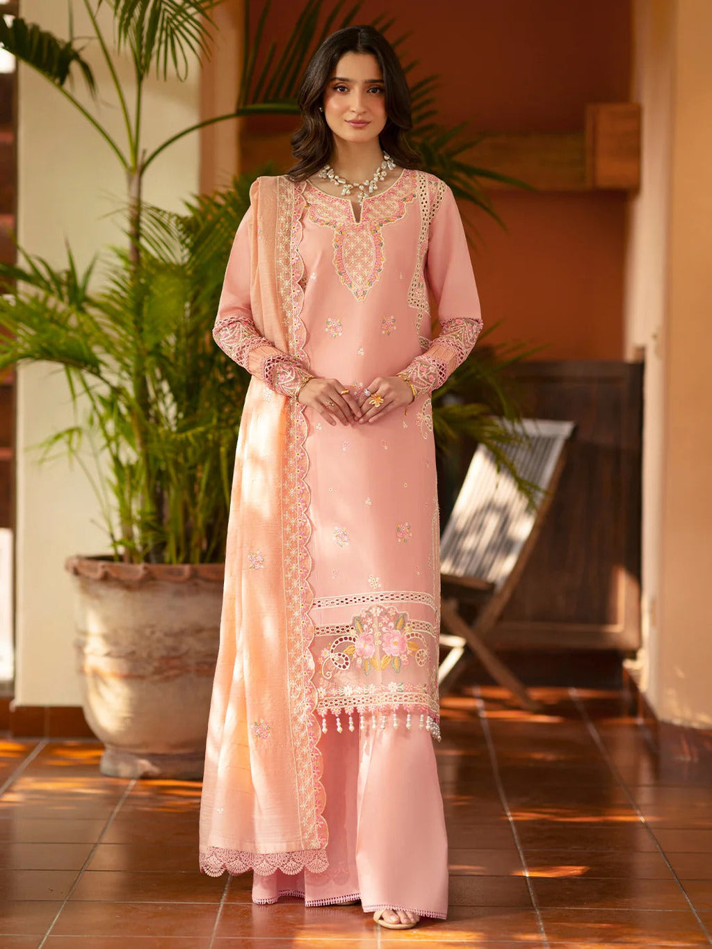 AN-004 | 3 PC Lawn I Angan Embroidered Lawn '26 I MAHNUR