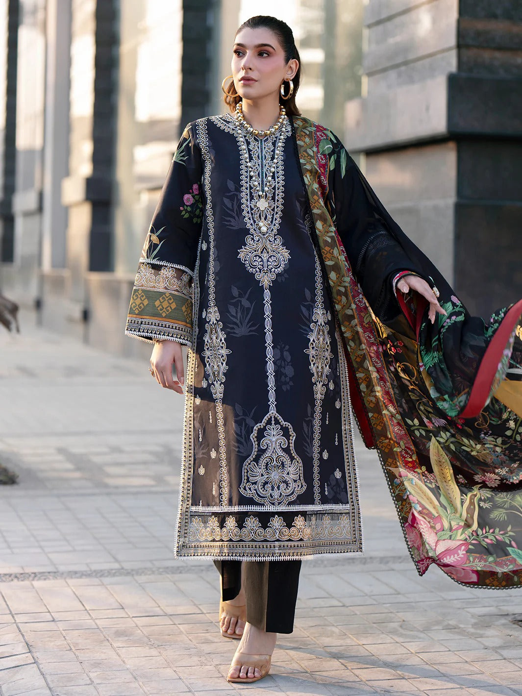 BW - 014 | 3 PC LAWN I Broadway Luxury Lawn '26 I MAHNUR Main image