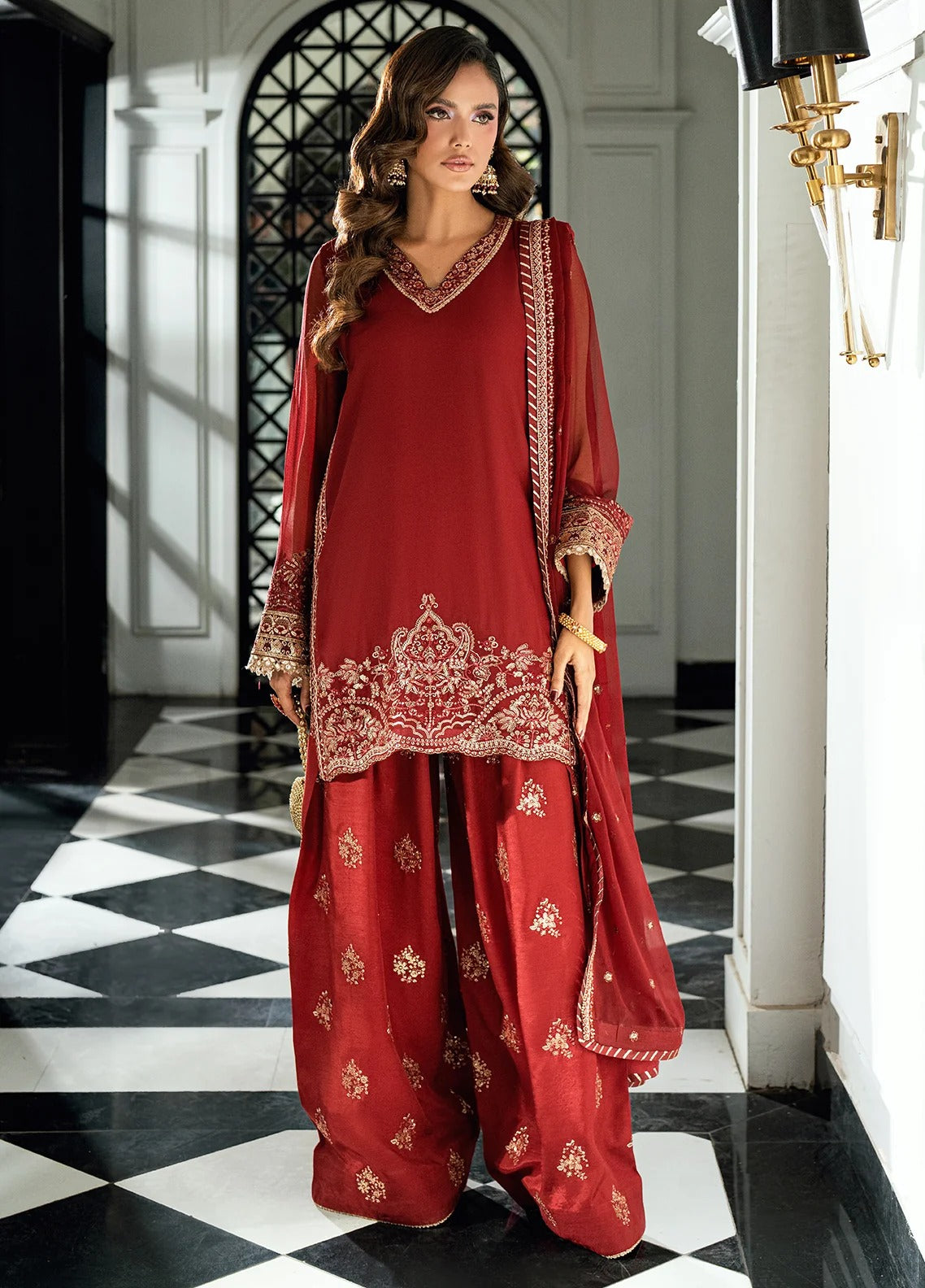 CT 27009 Rue - Maison d'Or | Embroidered Chiffon Unstitched | Sahane Main image