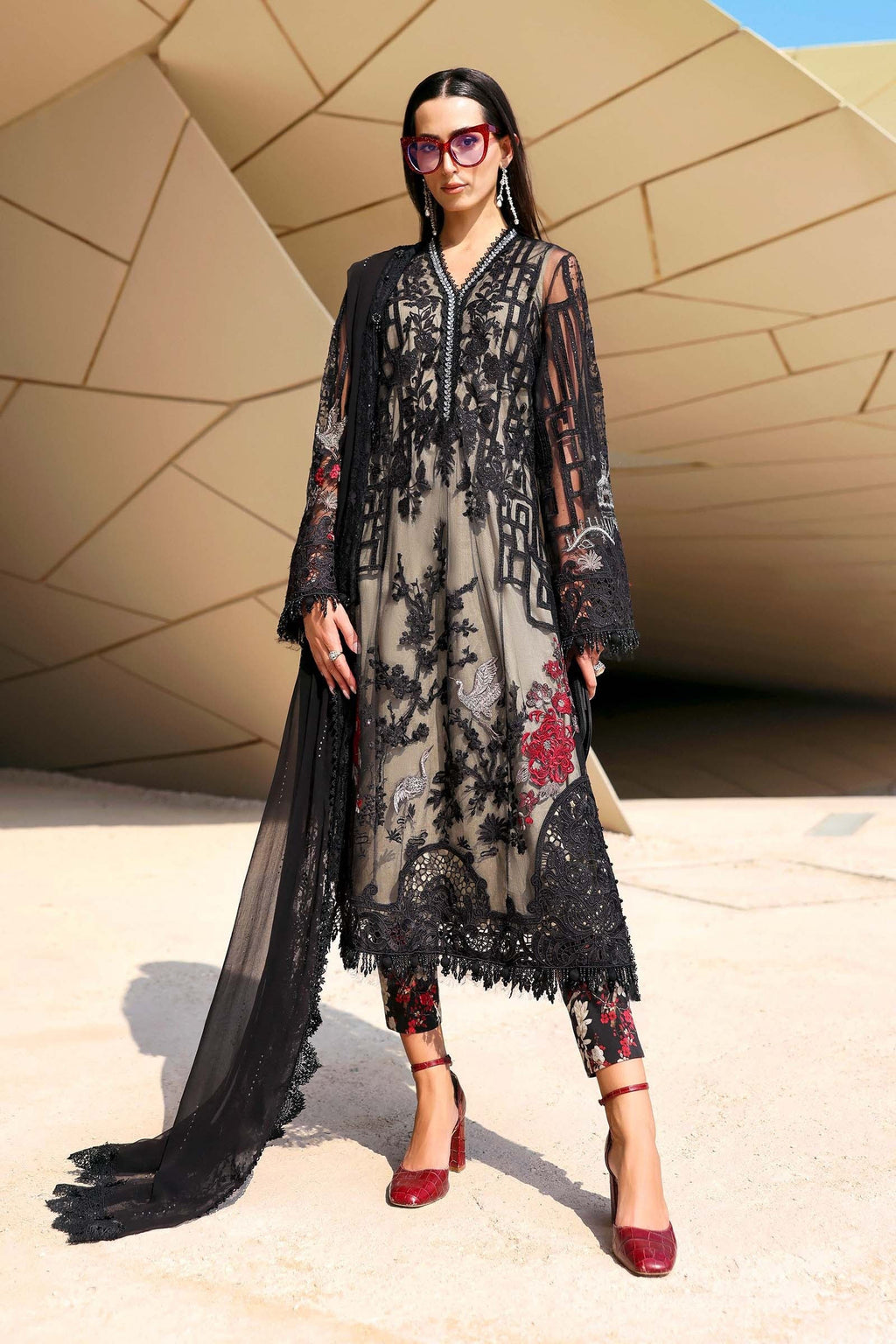 7-B I 3 Piece Unstitched Embroidered Jacquard Lawn Suit I MARIA.B.