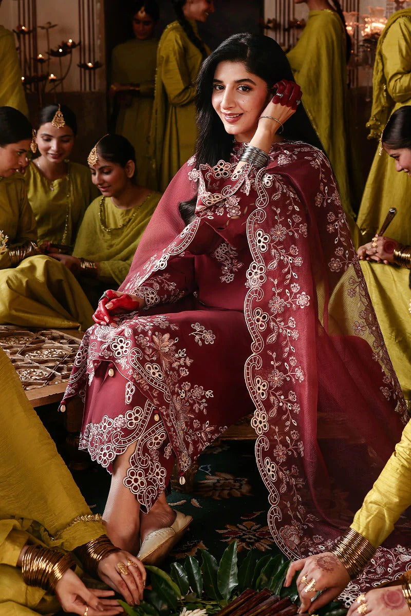 CRIMSON DRAPE-3PC EMBROIDERED LAWN SUIT I EID LAWN '26 I Cross Stitch