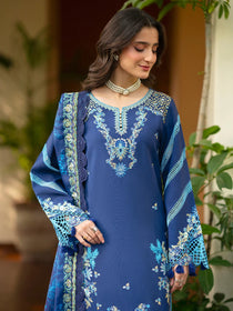 AN-002 | 3 PC Lawn I Angan Embroidered Lawn '26 I MAHNUR