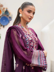 AN-008 | 3 PC Lawn I Angan Embroidered Lawn '26 I MAHNUR