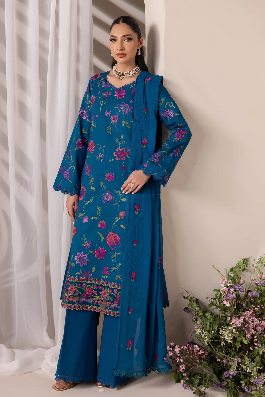 Embroidered Chiffon Dopatta 11 I Premium Edition I RajBari