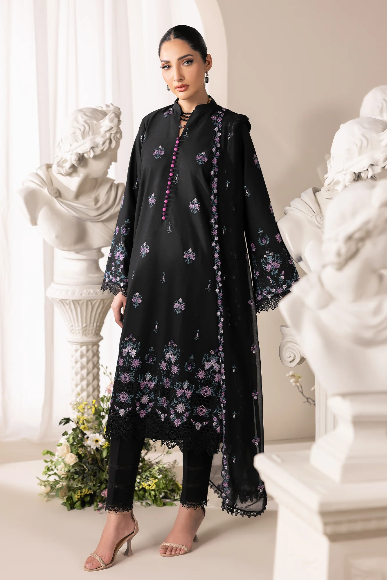 Embroidered Chiffon Dopatta 01 I Premium Edition I RajBari