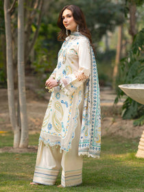 AN-005 | 3 PC Lawn I Angan Embroidered Lawn '26 I MAHNUR