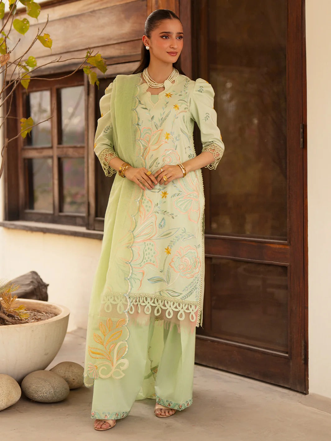 AN-012 | 3 PC Lawn I Angan Embroidered Lawn '26 I MAHNUR