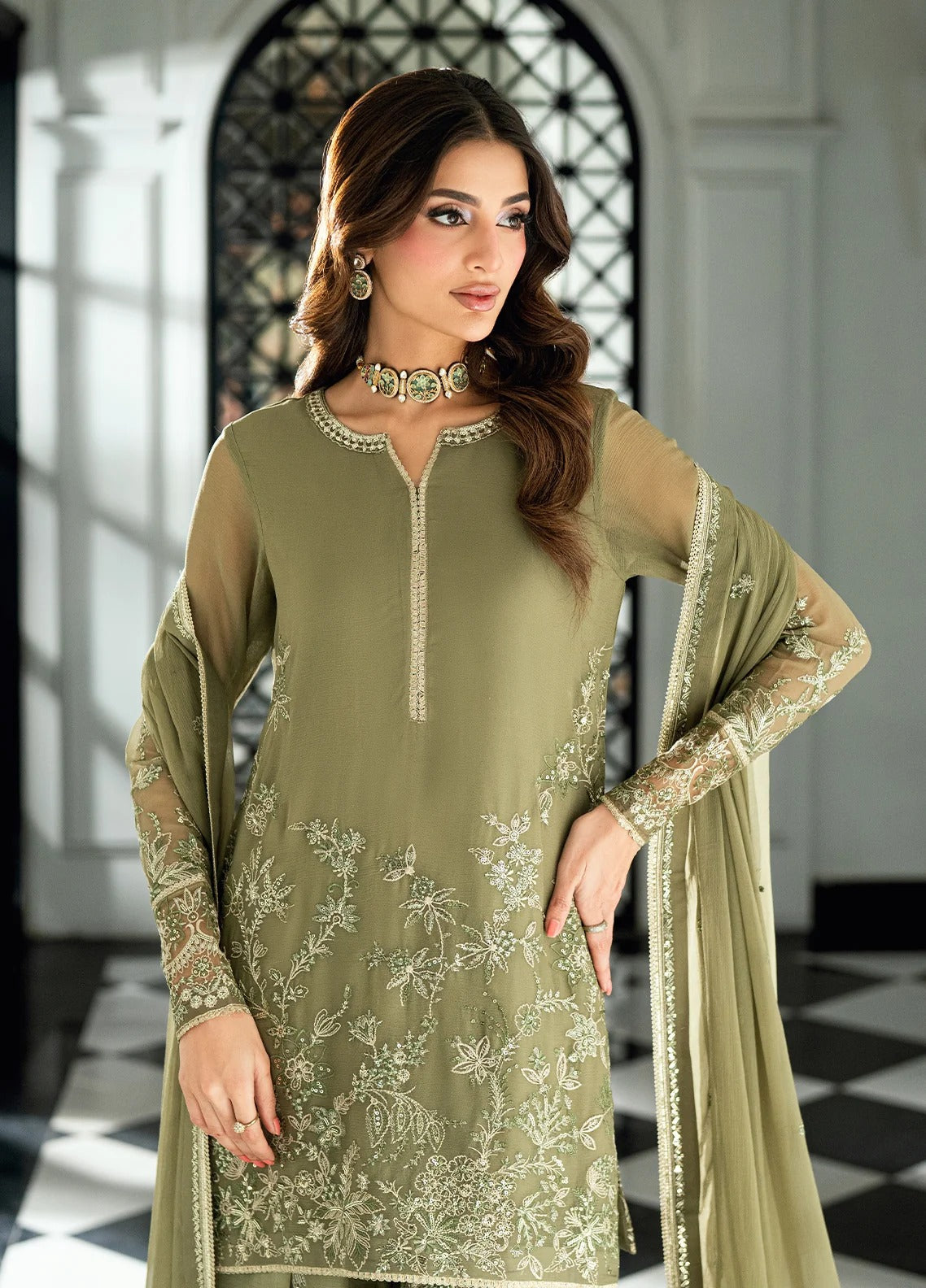 CT 27003 Chelye - Maison d'Or | Embroidered Chiffon Unstitched | Sahane