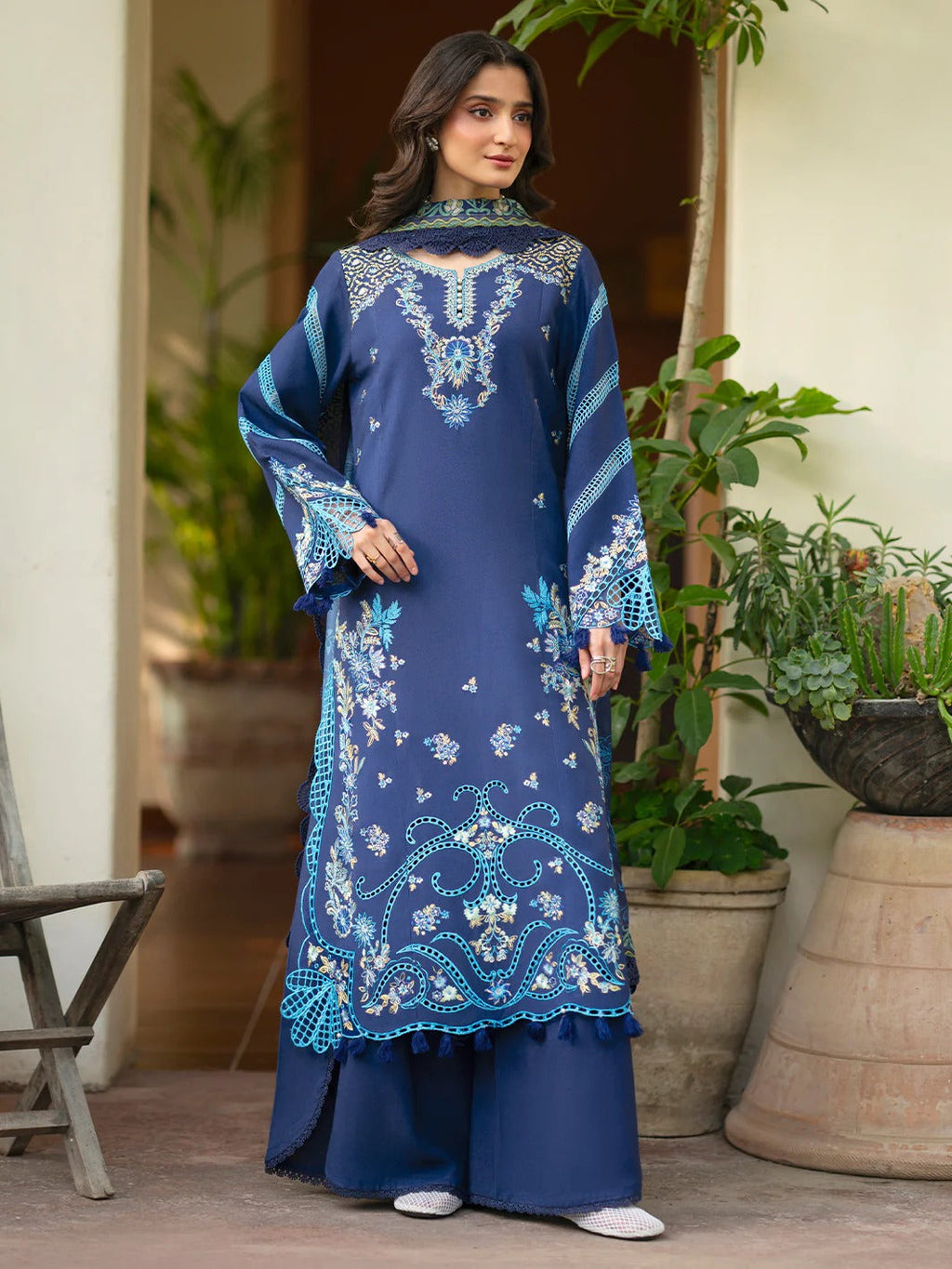 AN-002 | 3 PC Lawn I Angan Embroidered Lawn '26 I MAHNUR