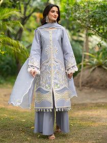 AN-006 | 3 PC Lawn I Angan Embroidered Lawn '26 I MAHNUR
