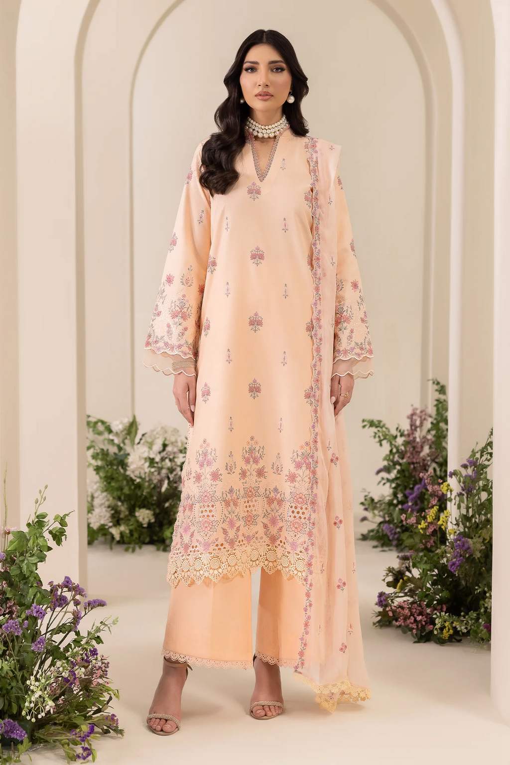 Embroidered Chiffon Dopatta 04 I Premium Edition I RajBari