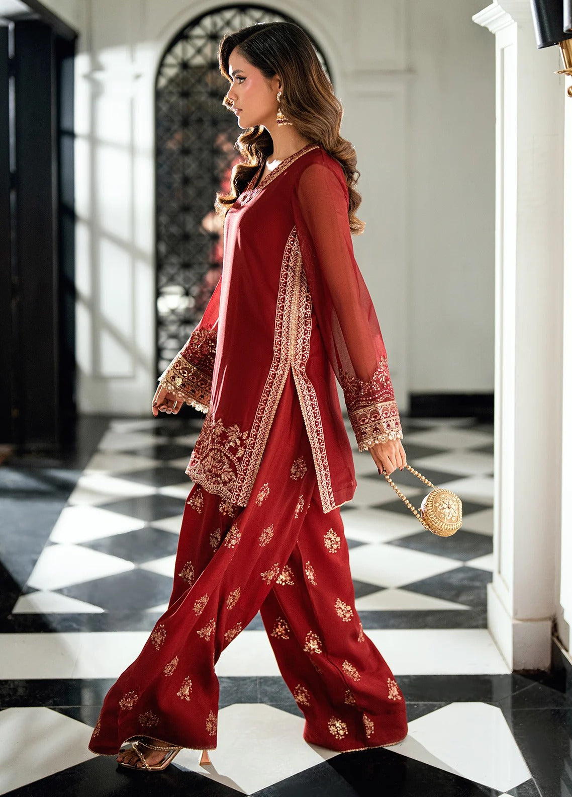 CT 27009 Rue - Maison d'Or | Embroidered Chiffon Unstitched | Sahane Secondary image