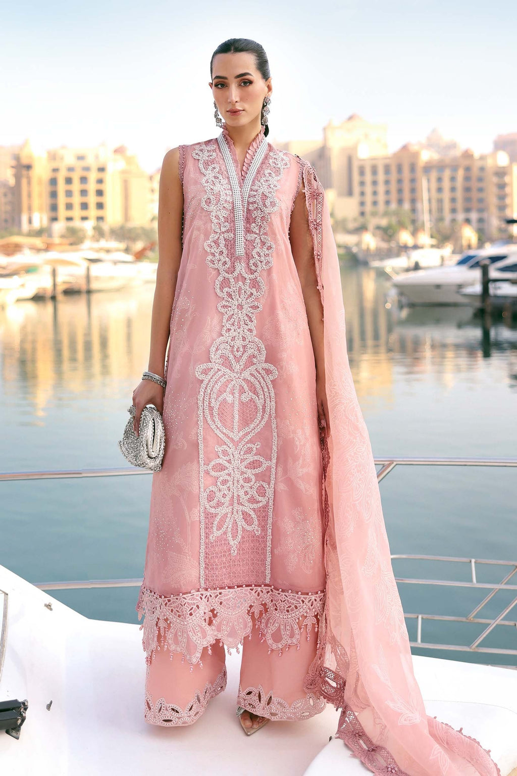 4-B I 3 Piece Unstitched Embroidered Jacquard Lawn Suit I MARIA.B.