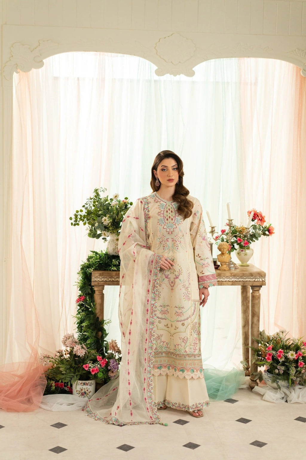 Ivory Serenity I Yakeen I Aneela Rizwan - Portia Fabrics