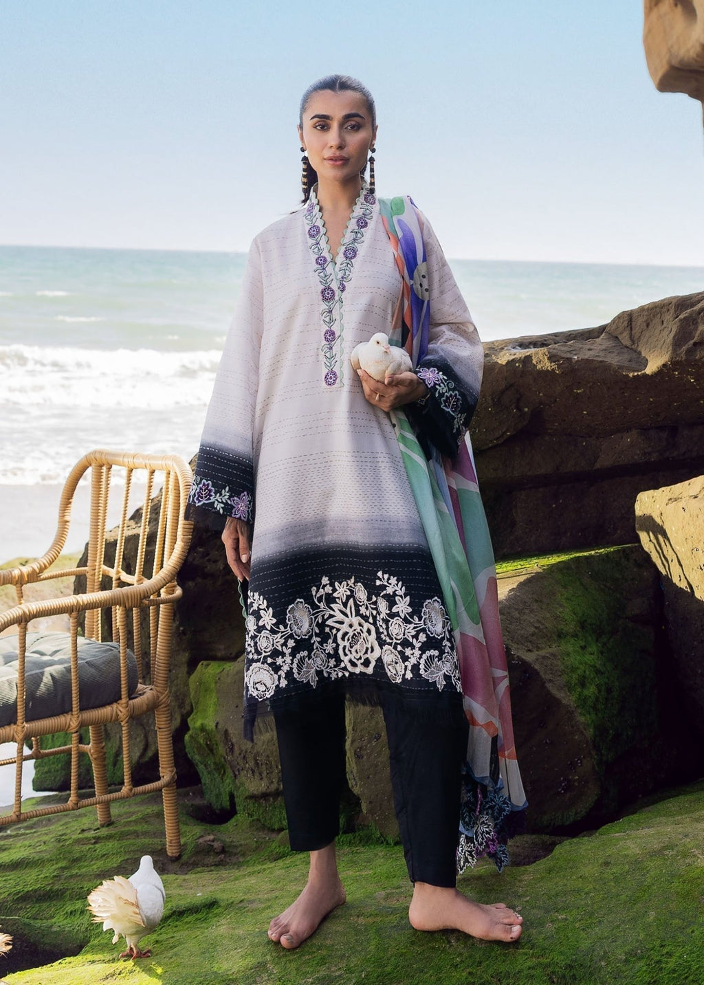 Kantha Rose I Lawn Vol 2 (Unstitched) I Sadaf Fawad Khan - Portia Fabrics