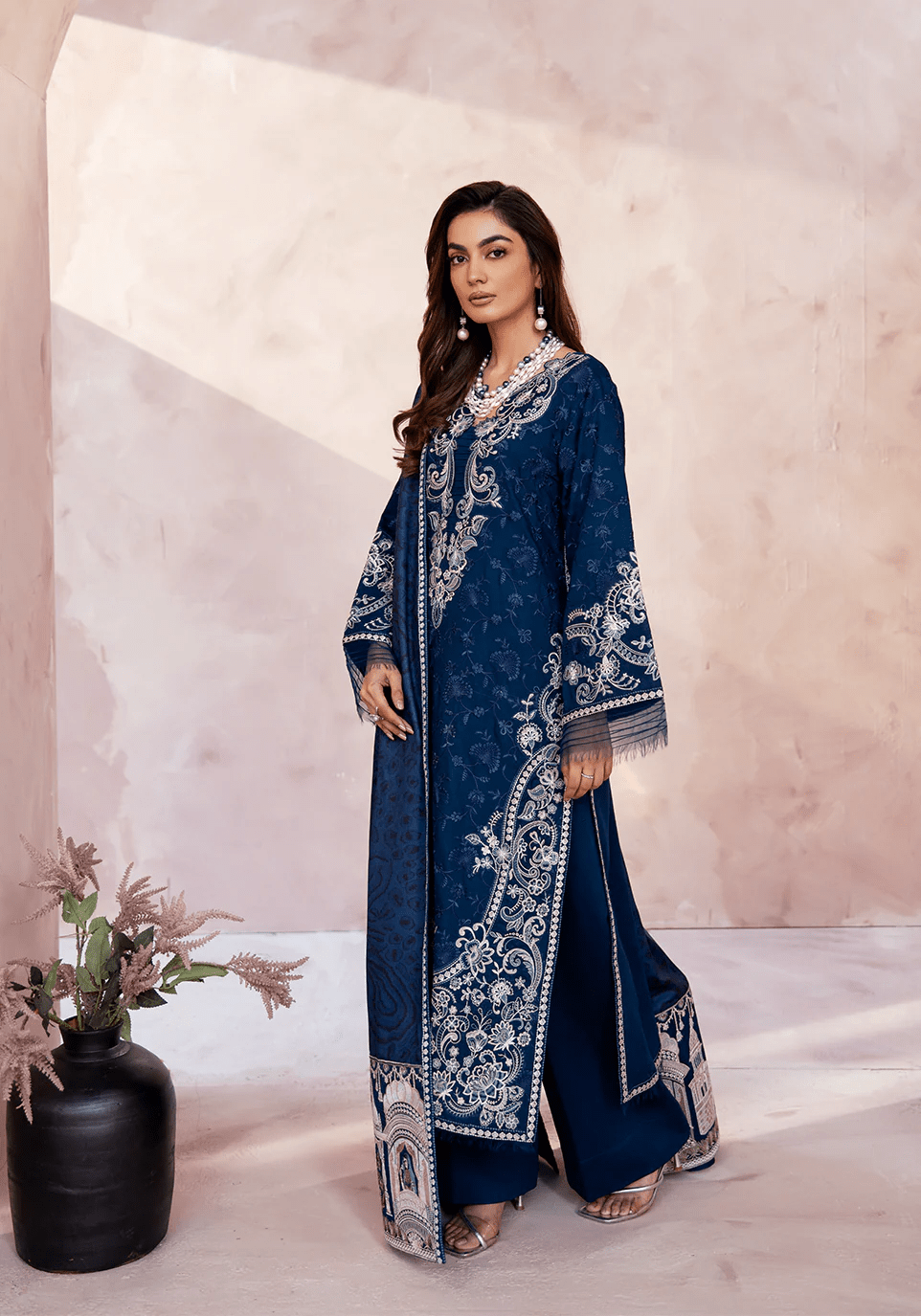 MIDNIGHT PAVILION I The Winter Edt- Luxe Pret '25 I Zarqash - Portia Fabrics