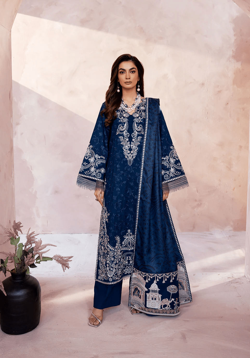 MIDNIGHT PAVILION I The Winter Edt- Luxe Pret '25 I Zarqash - Portia Fabrics