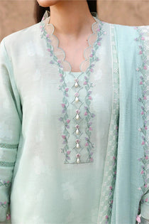 MISTY MINT-3PC EMBROIDERED LAWN SUIT | Cross Stitch - Portia Fabrics