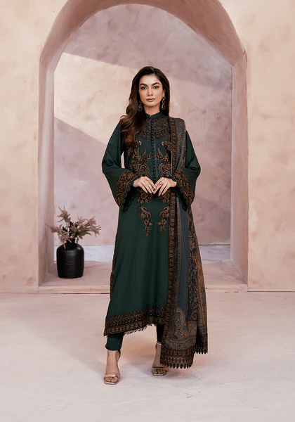 MOSS POISE I The Winter Edt- Luxe Pret '25 I Zarqash - Portia Fabrics