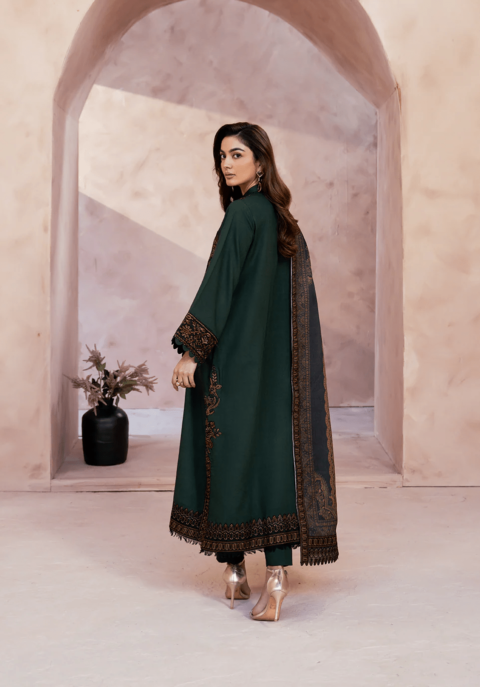 MOSS POISE I The Winter Edt- Luxe Pret '25 I Zarqash - Portia Fabrics