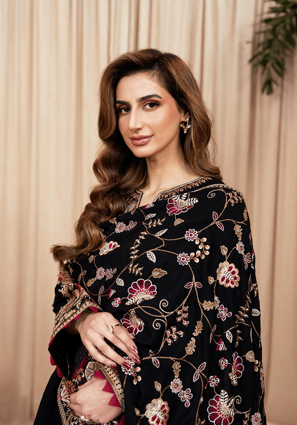 NOIR BLOOM I The Winter Edt- Luxe Pret '25 I Zarqash - Portia Fabrics