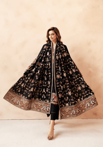 NOIR BLOOM I The Winter Edt- Luxe Pret '25 I Zarqash - Portia Fabrics