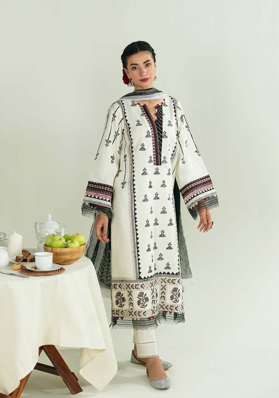 NOOR-E-SIYAH I Nazākat I Zarqash - Portia Fabrics Main image