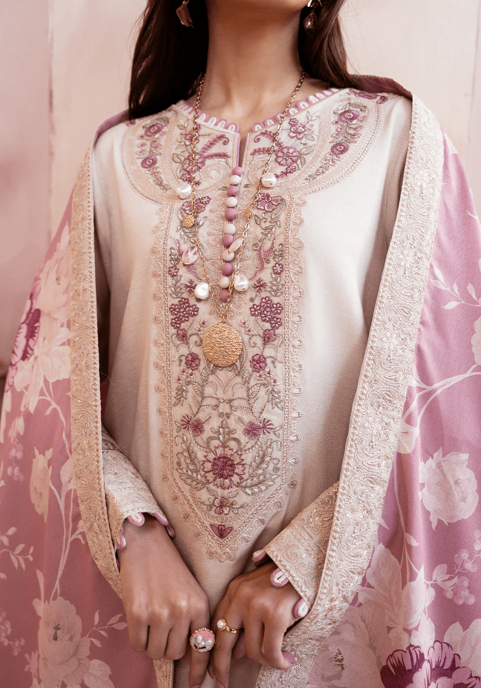 NUDE BLOOM I The Winter Edt- Luxe Pret '25 I Zarqash - Portia Fabrics