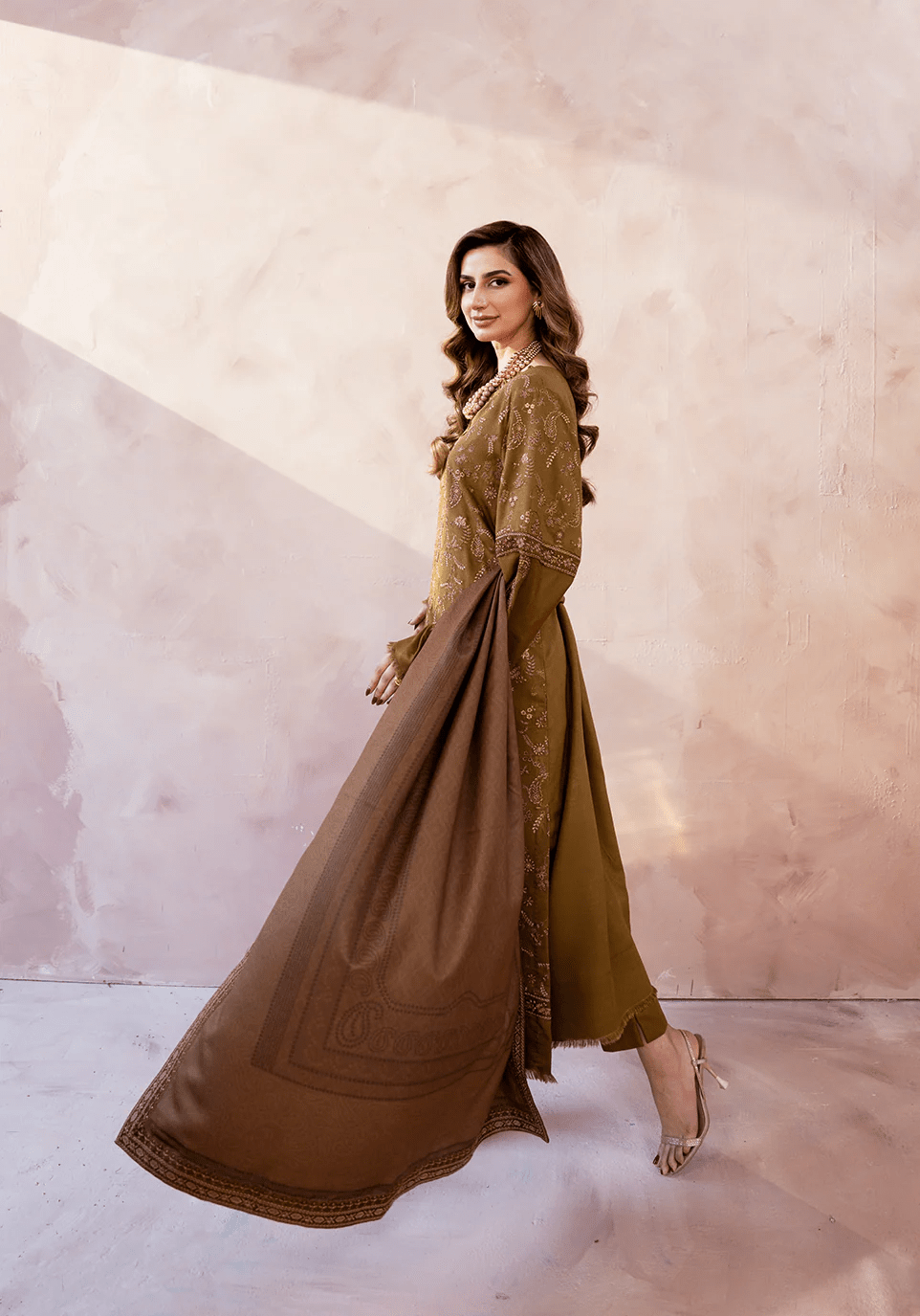 OLIVE REVERIE I The Winter Edt- Luxe Pret '25 I Zarqash - Portia Fabrics