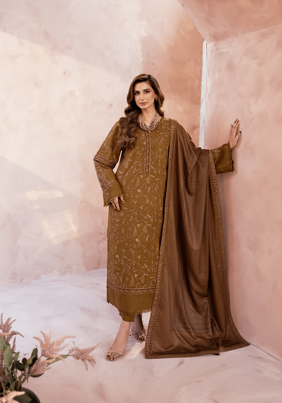 OLIVE REVERIE I The Winter Edt- Luxe Pret '25 I Zarqash - Portia Fabrics