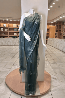 PF01 Bottle Green | Saree Portia | Portia Fabrics - Portia Fabrics