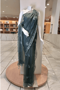 PF01 Bottle Green | Saree Portia | Portia Fabrics - Portia Fabrics