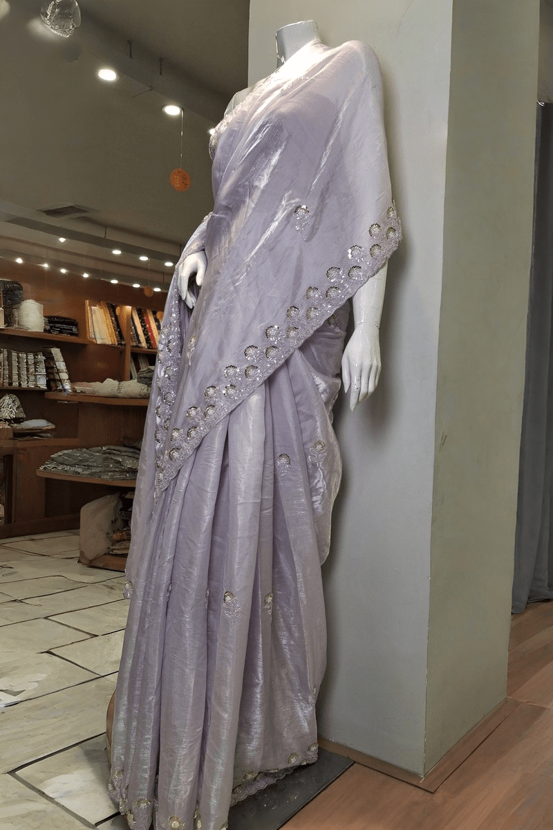 PF02 Soft Lilac | Saree Portia | Portia Fabrics - Portia Fabrics