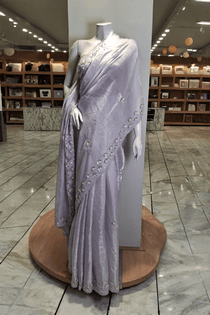 PF02 Soft Lilac | Saree Portia | Portia Fabrics - Portia Fabrics