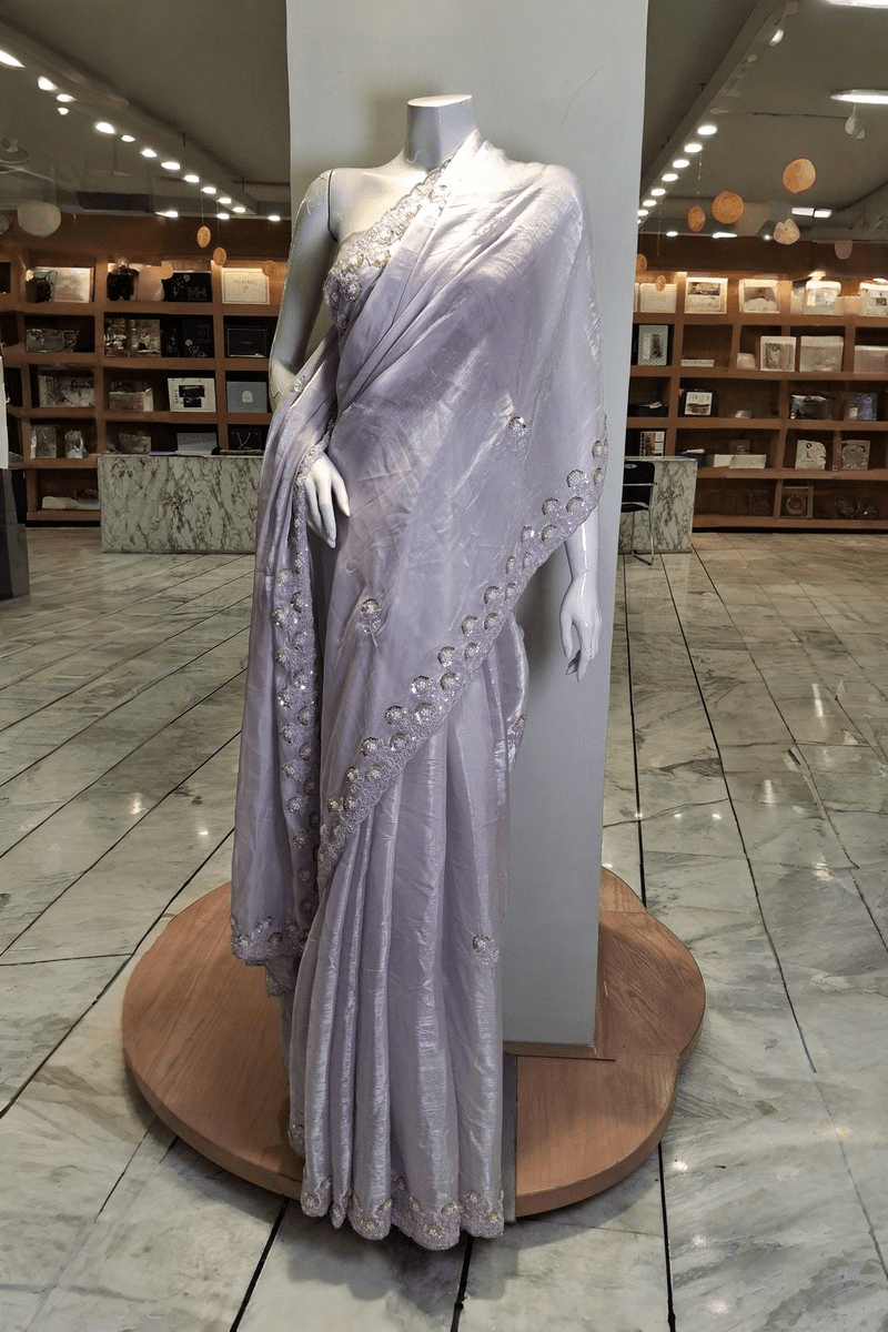 PF02 Soft Lilac | Saree Portia | Portia Fabrics - Portia Fabrics