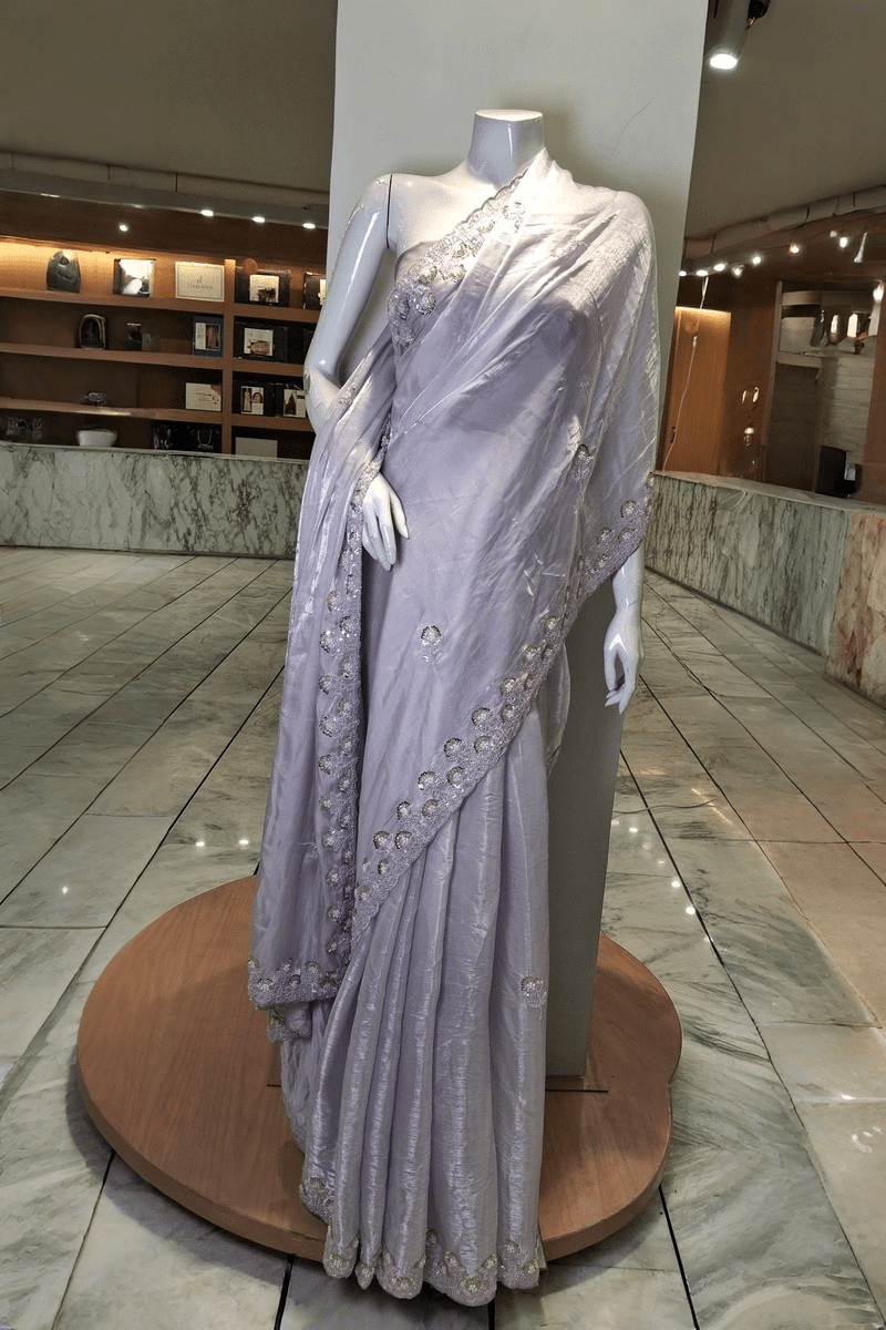 PF02 Soft Lilac | Saree Portia | Portia Fabrics - Portia Fabrics