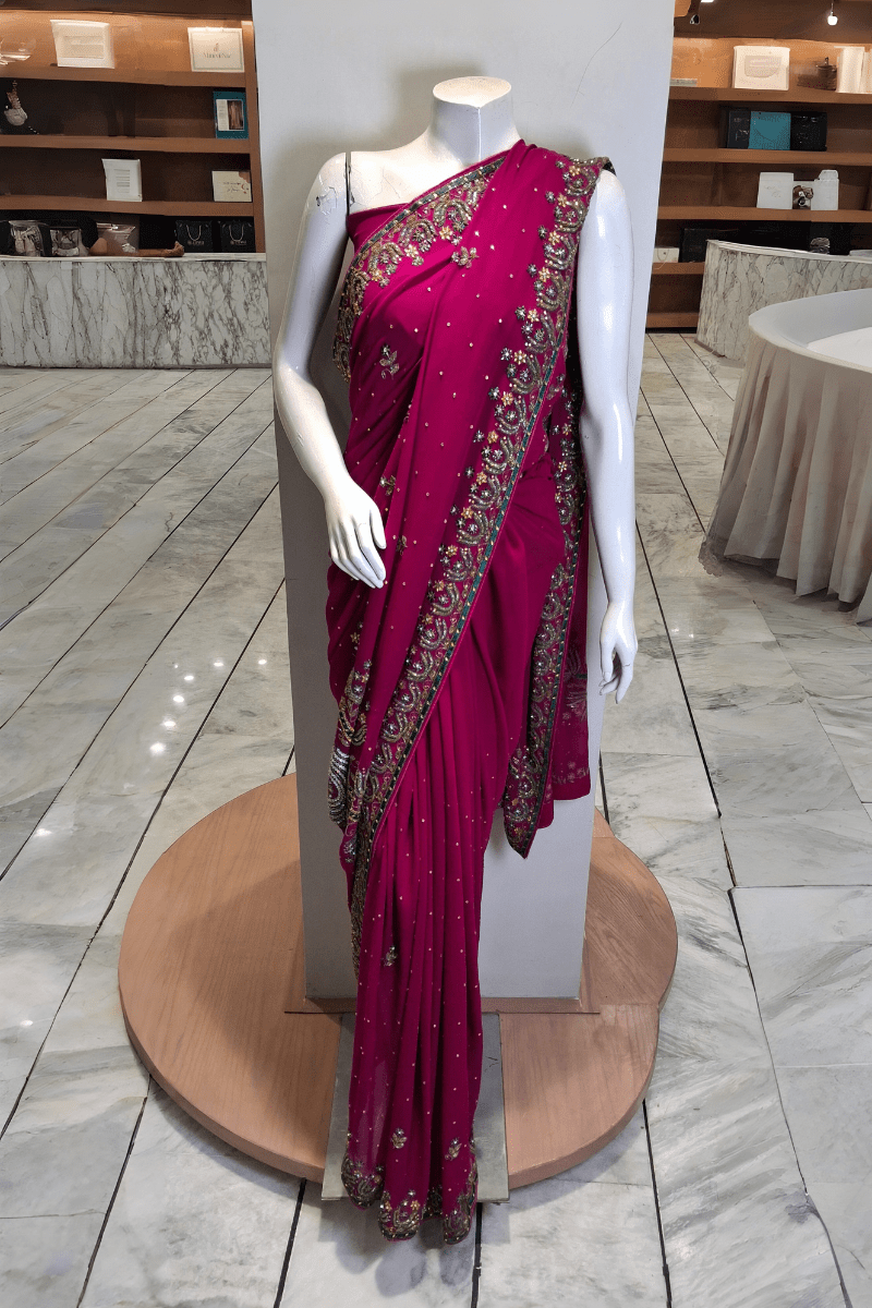 PF04 Rani Pink | Saree Portia | Portia Fabrics - Portia Fabrics