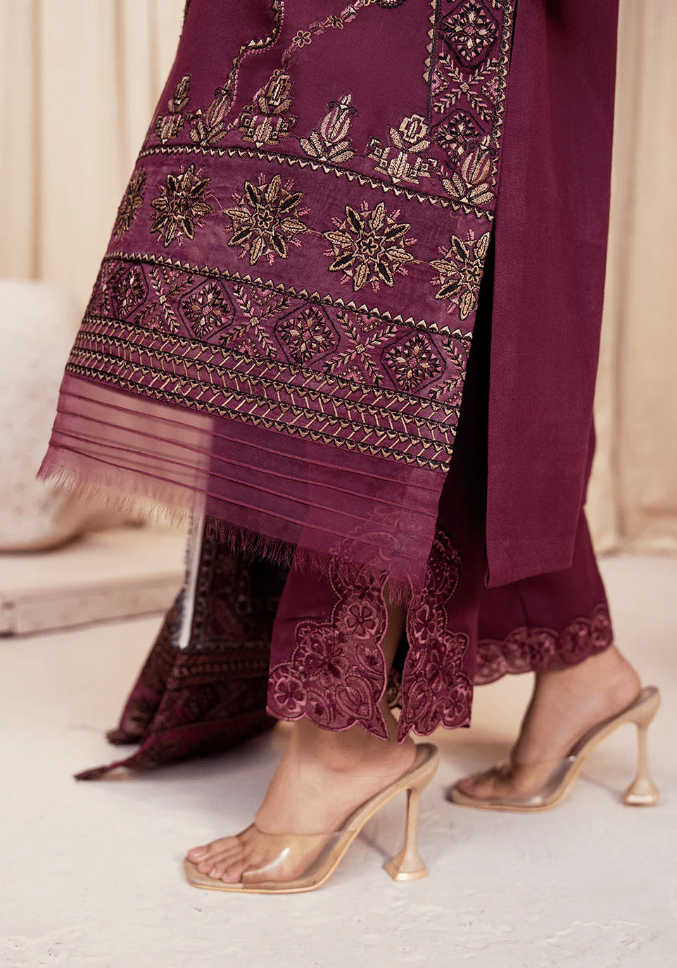 PLUM REVERI I The Winter Edt- Luxe Pret '25 I Zarqash - Portia Fabrics