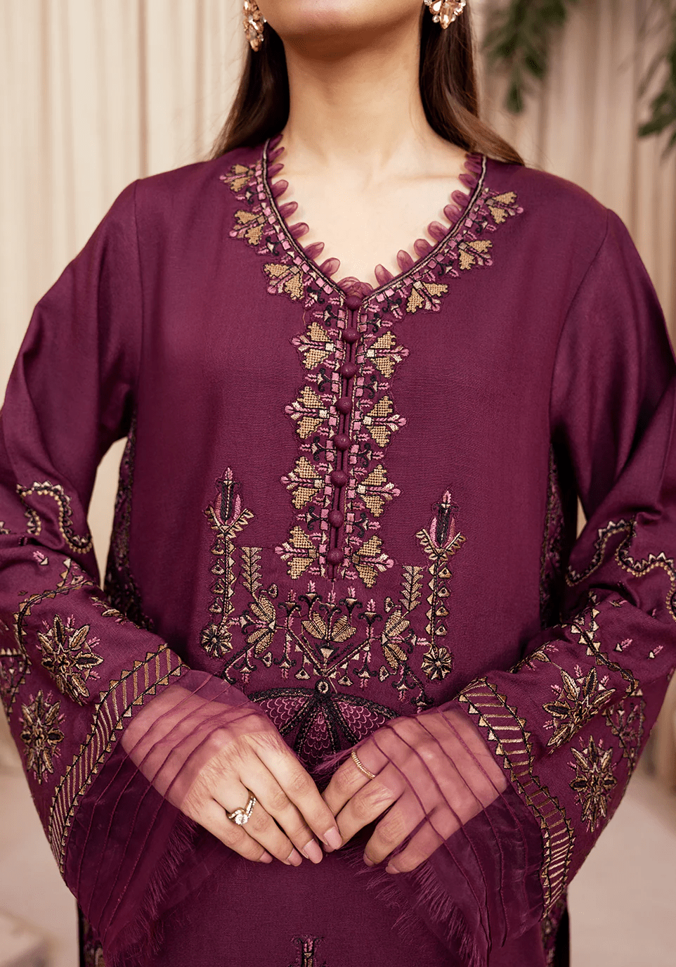 PLUM REVERI I The Winter Edt- Luxe Pret '25 I Zarqash - Portia Fabrics