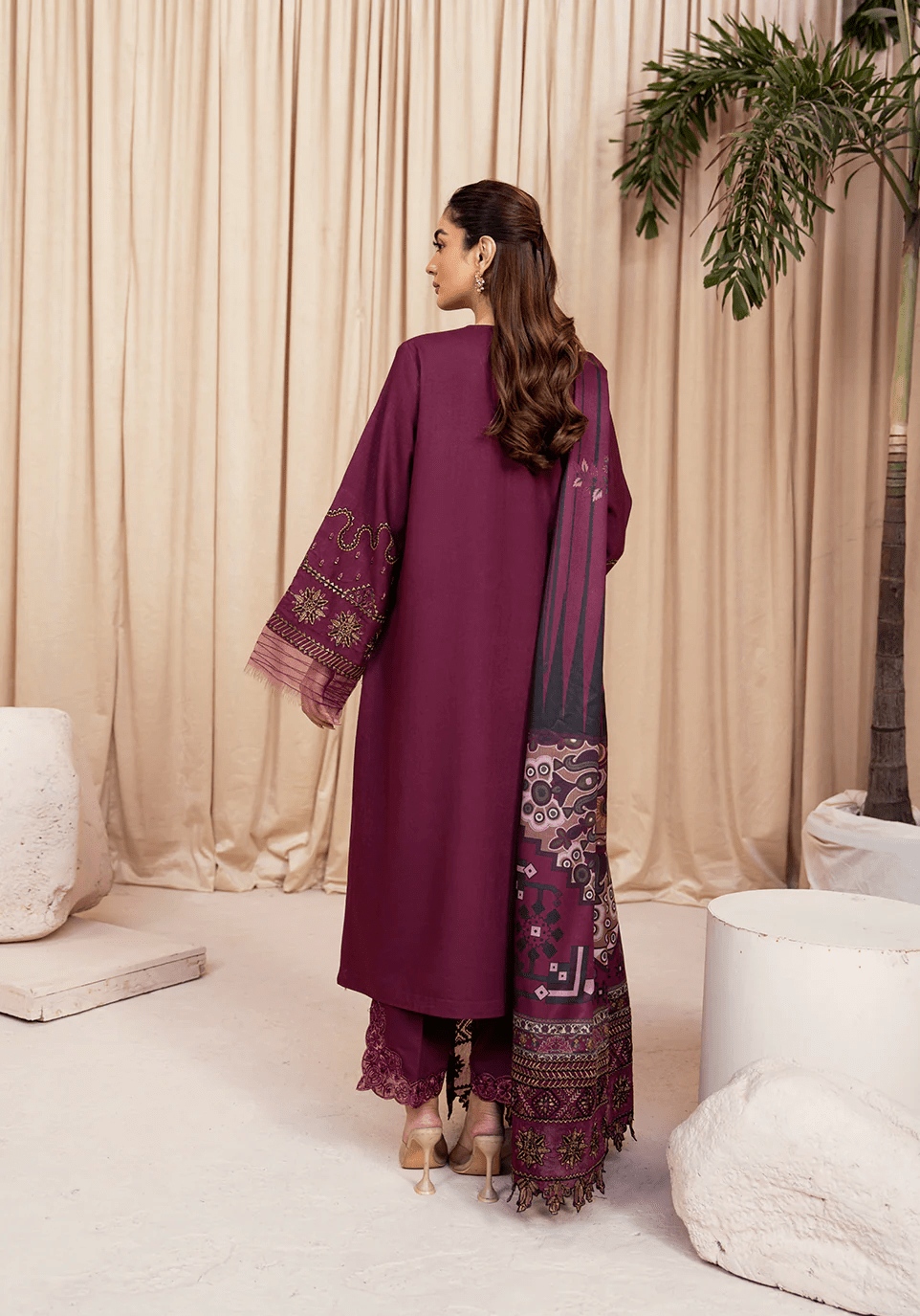 PLUM REVERI I The Winter Edt- Luxe Pret '25 I Zarqash - Portia Fabrics