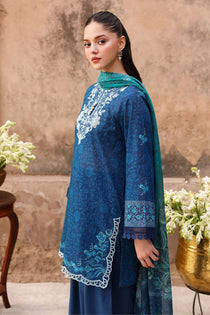 PRUSSIAN WAVES-3PC PRINTED LAWN SUIT | Cross Stitch - Portia Fabrics
