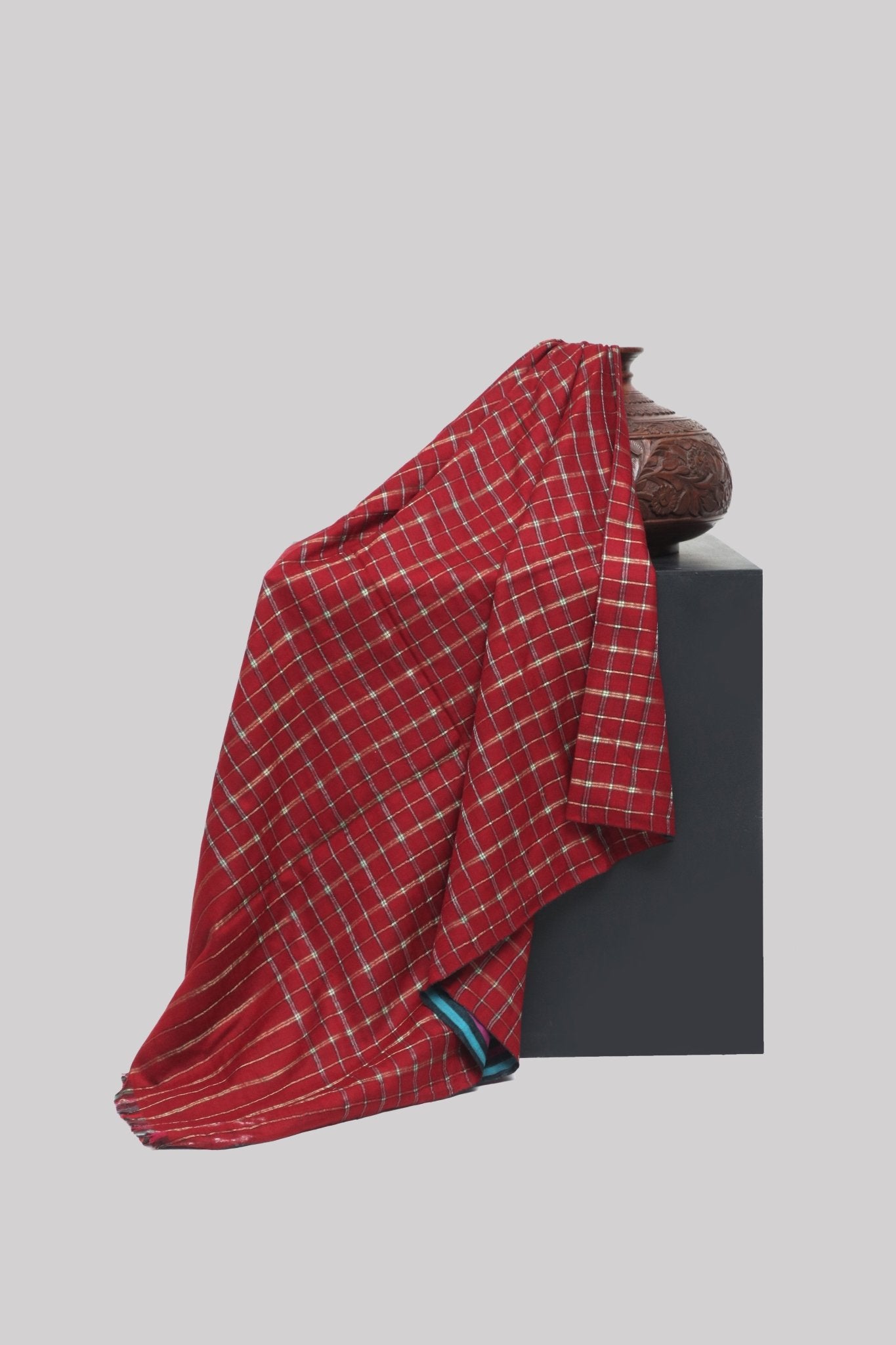 Pure Pashmina Checkered Shawl - Portia Fabrics