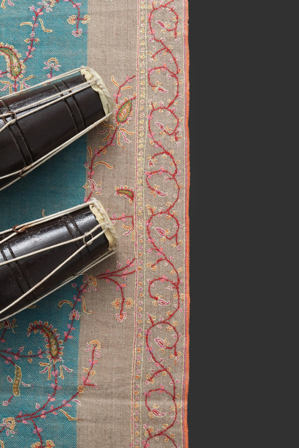 Pure Pashmina Embroidered Shawl - Portia Fabrics