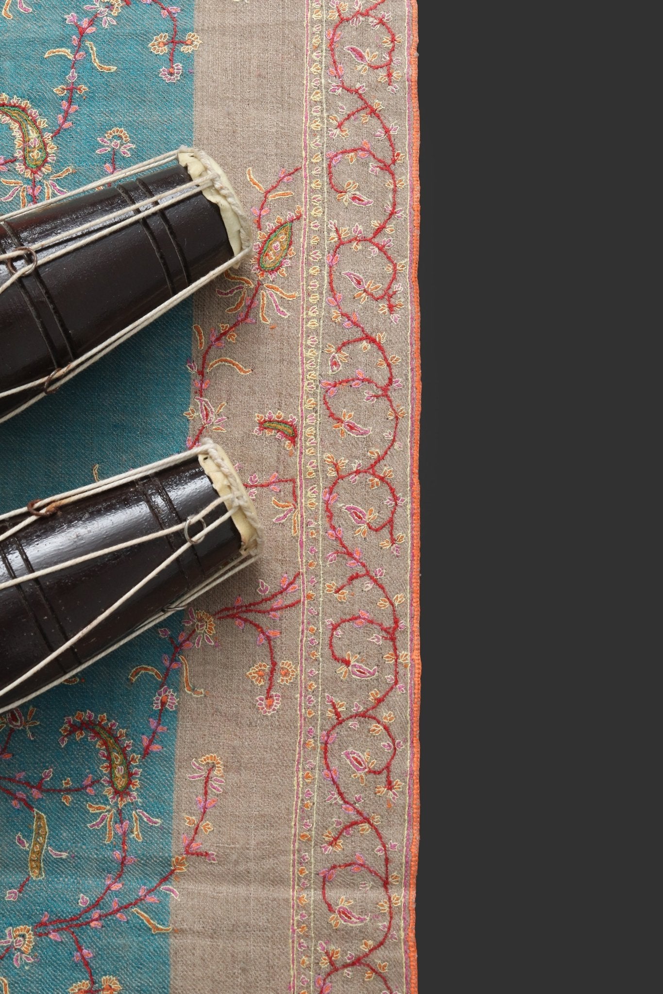 Pure Pashmina Embroidered Shawl - Portia Fabrics