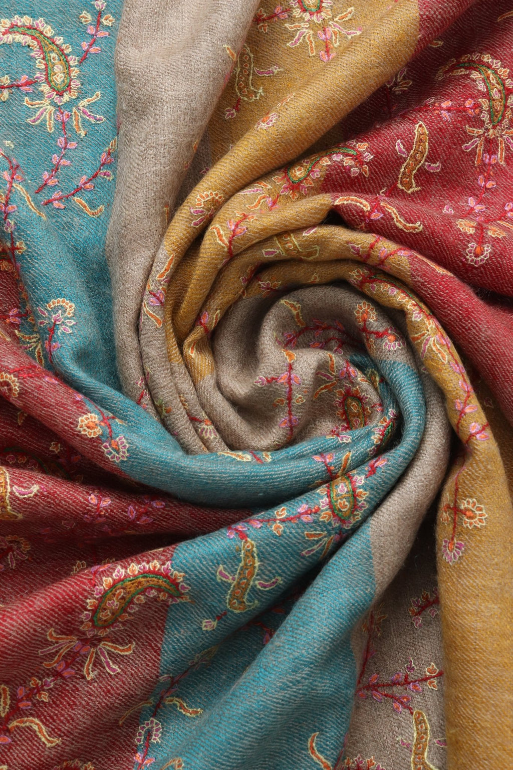 Pure Pashmina Embroidered Shawl - Portia Fabrics
