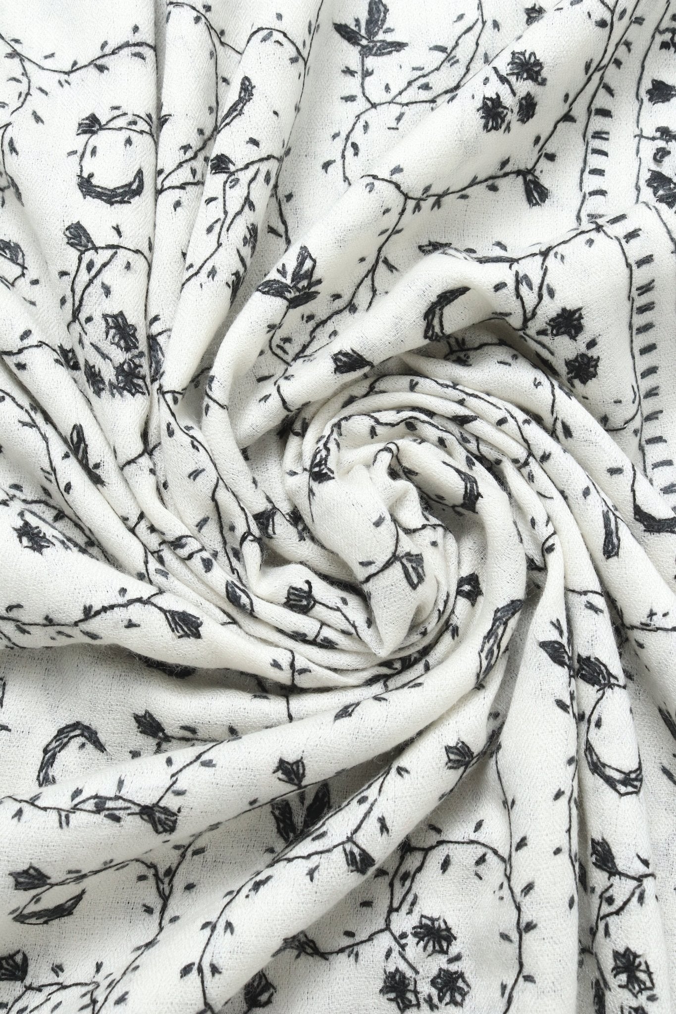 Pure Pashmina Hand Embroidered Shawl - Portia Fabrics