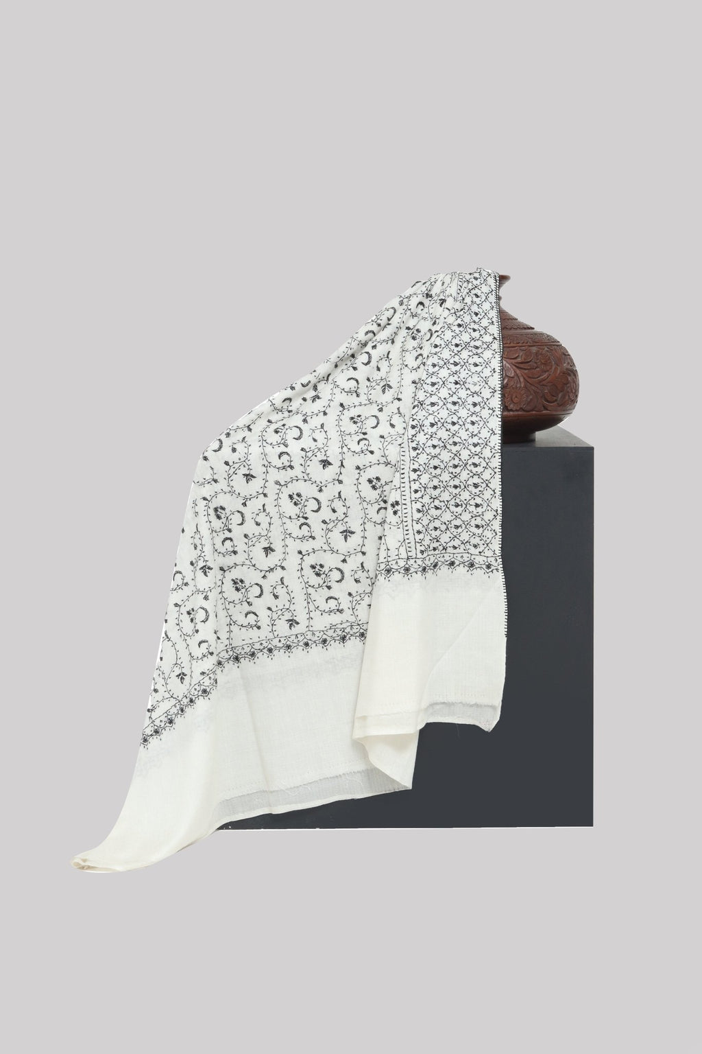 Pure Pashmina Hand Embroidered Shawl - Portia Fabrics