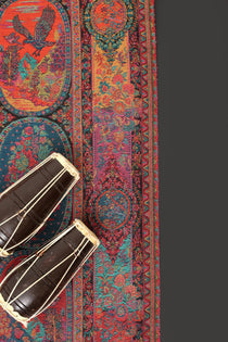 Pure Pashmina Indian Kaani Shawl - Portia Fabrics