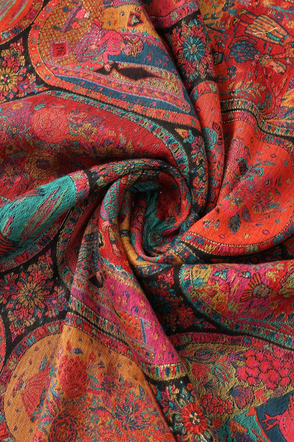 Pure Pashmina Indian Kaani Shawl - Portia Fabrics